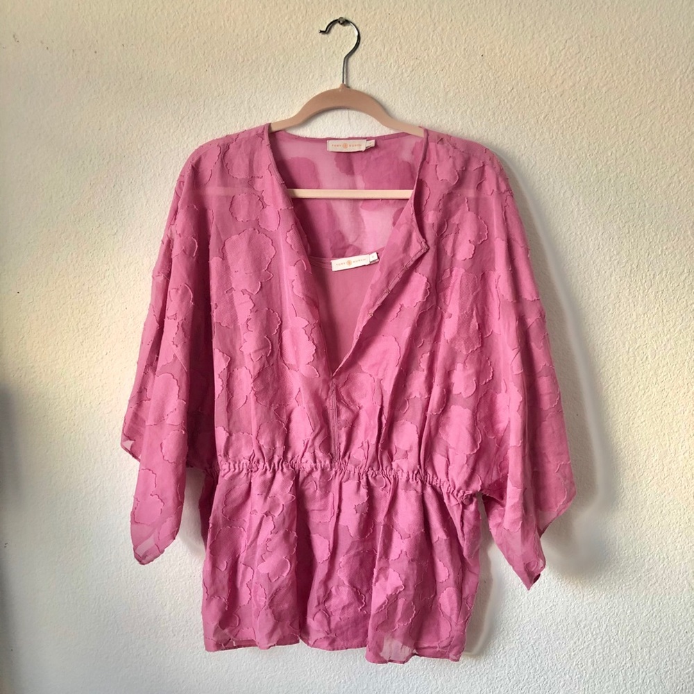 GORGEOUS TORY BURCH PINK BLOUSE COVER UP SIZE 12